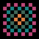pixel art of a single crochet granny square